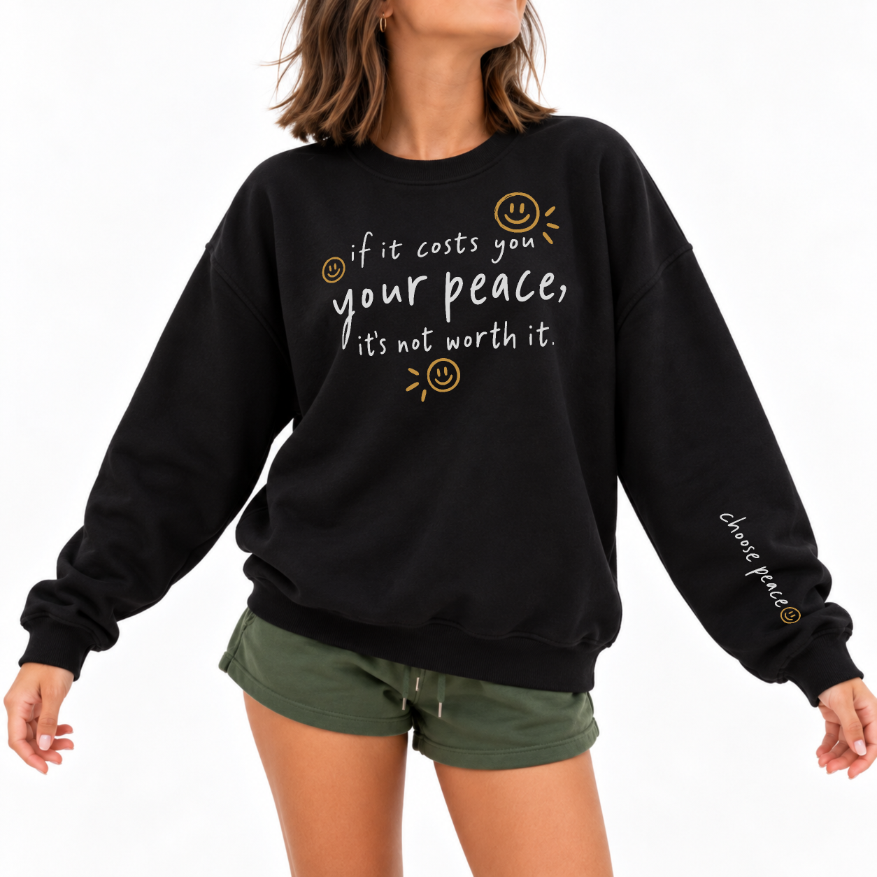 Choose Peace Sweater - Black