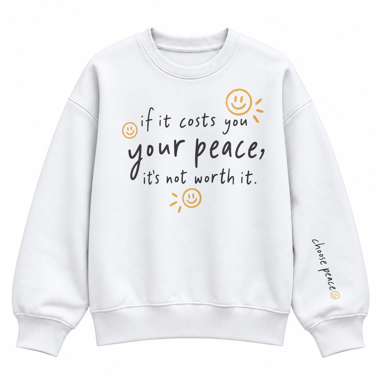 Choose Peace Sweater - White