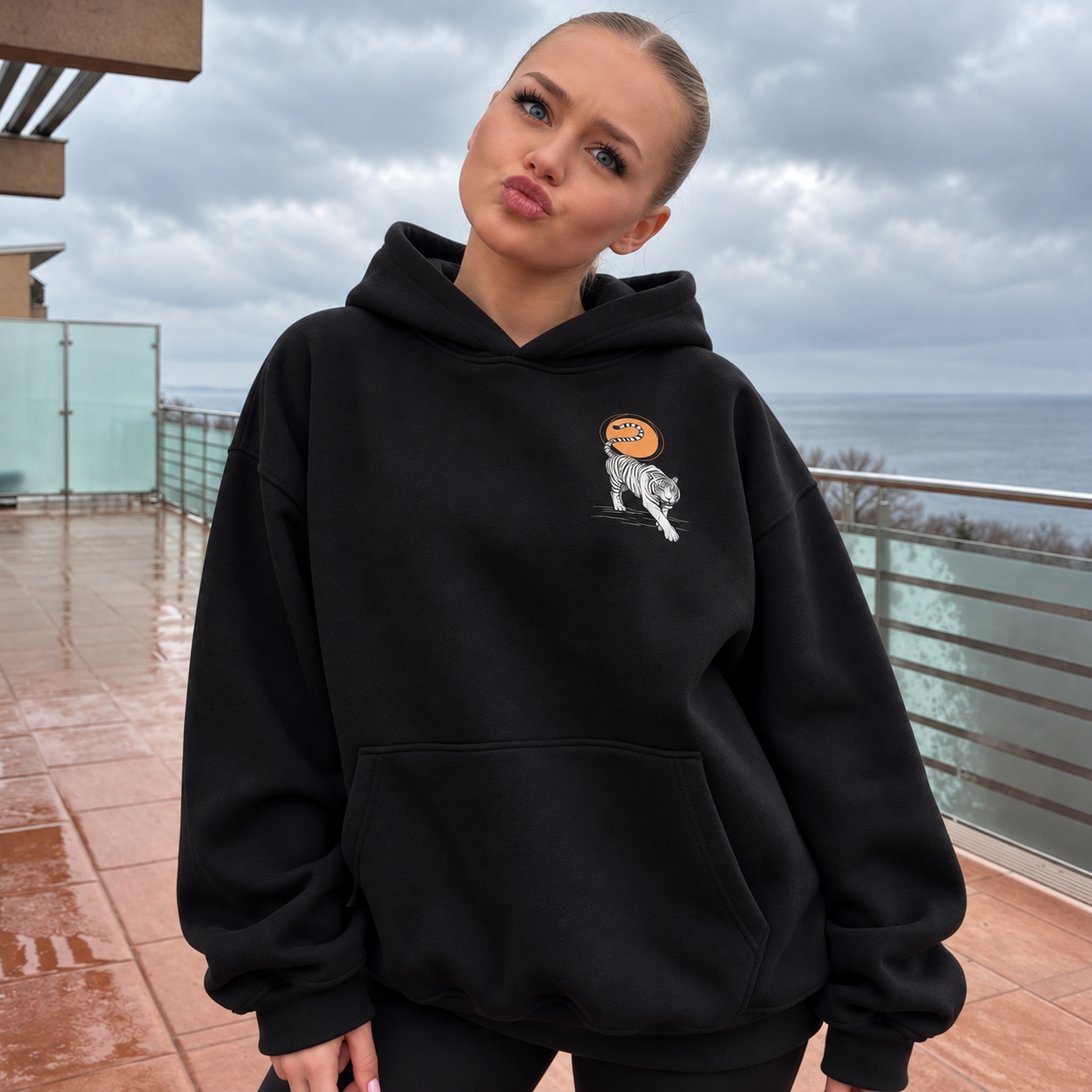 Dear Person Tiger Hoodie - Black