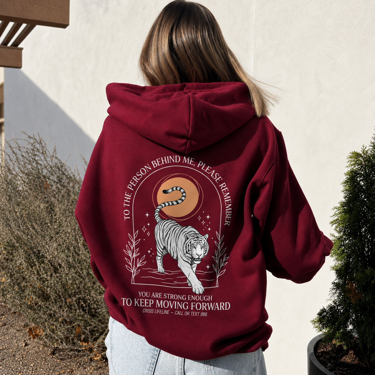 Dear Person Tiger Hoodie - Burgundy