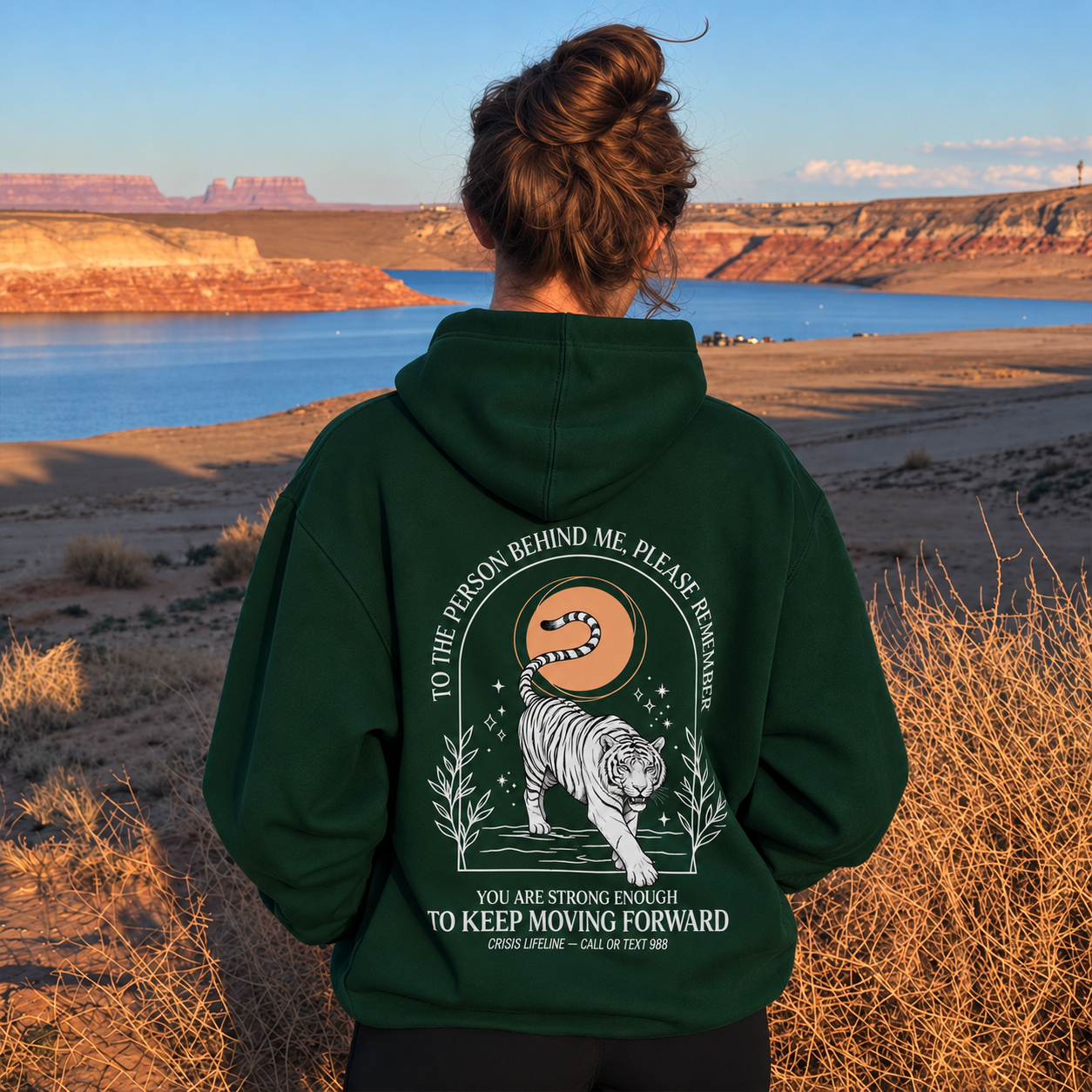 Dear Person Tiger Hoodie - Forest Green