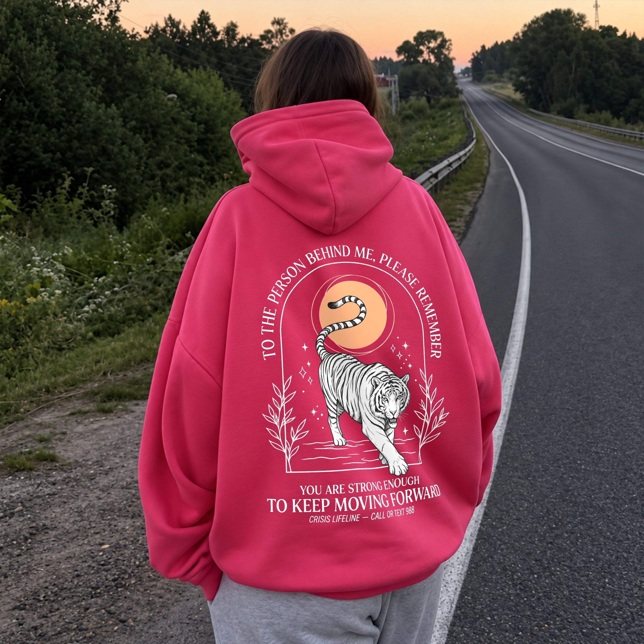 Dear Person Tiger Hoodie - Hot Pink