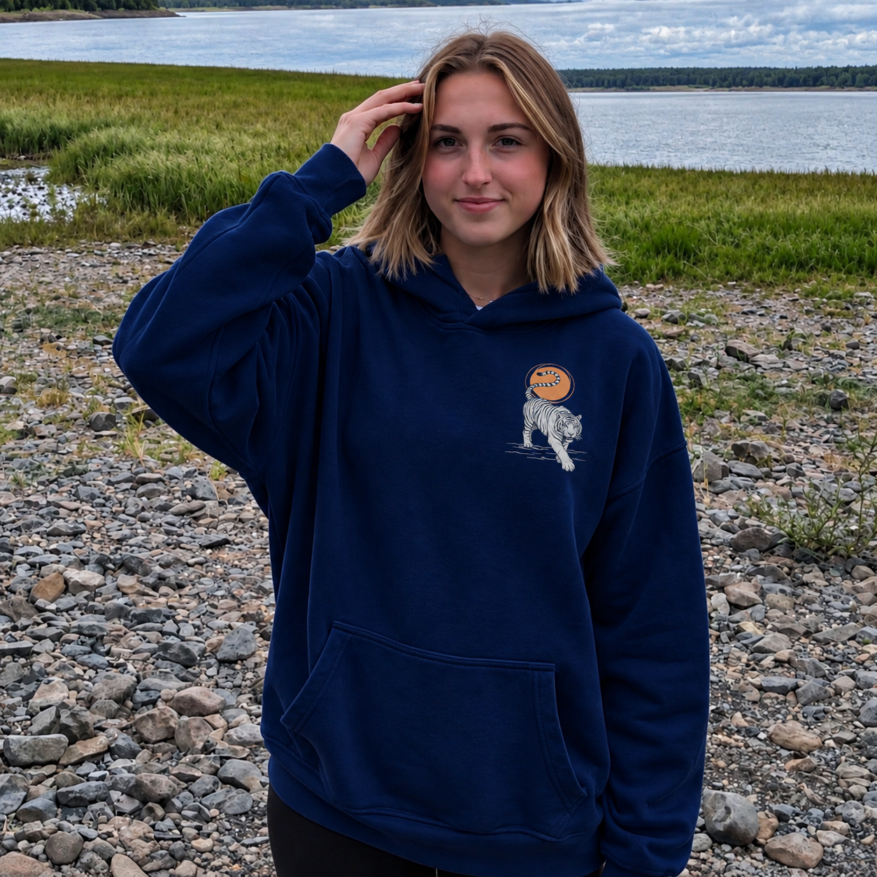 Dear Person Tiger Hoodie - Navy