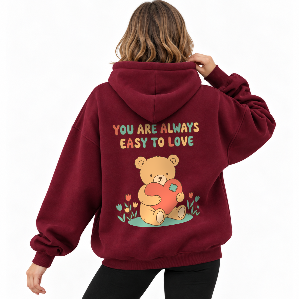 Easy To Love Hoodie - Burgundy