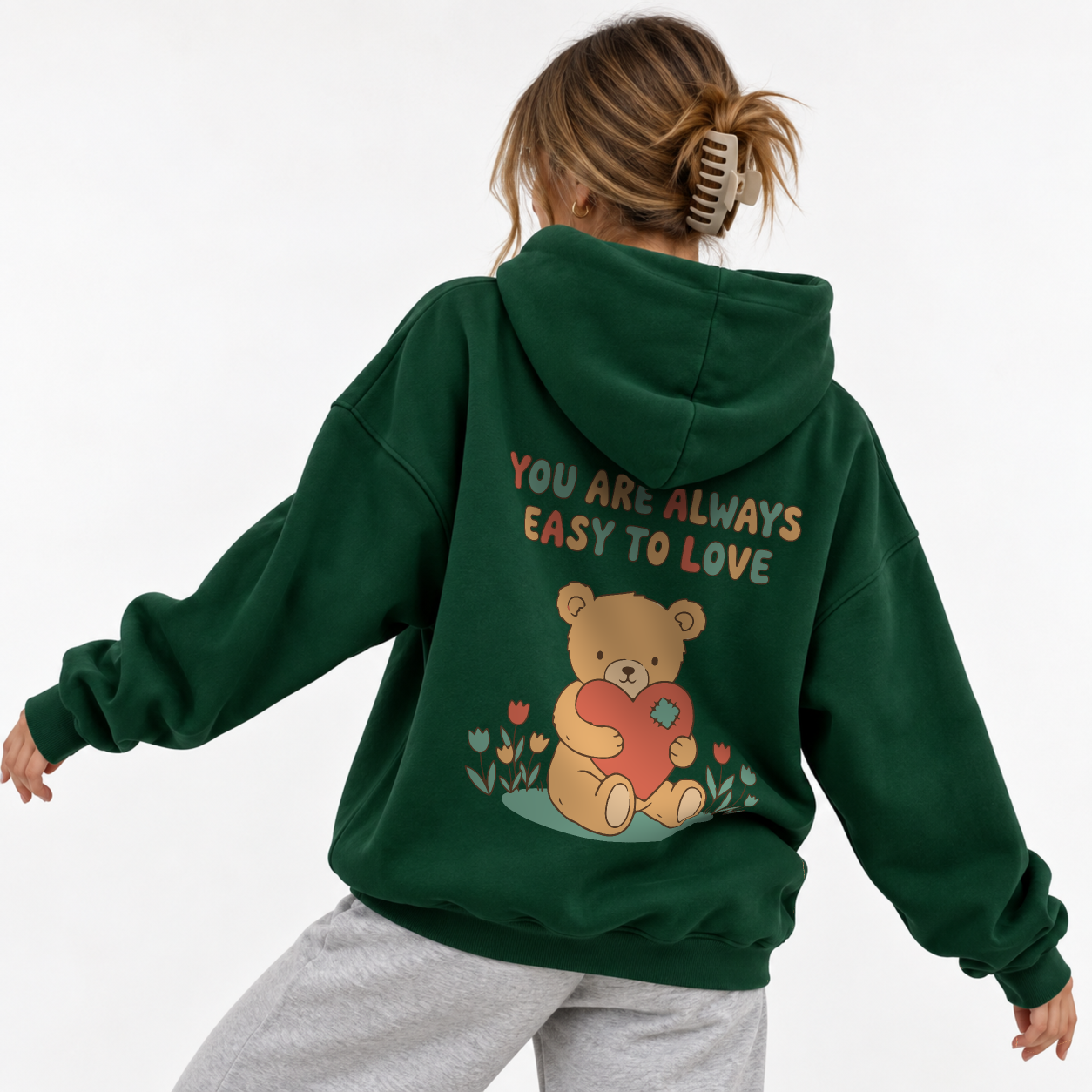Easy To Love Hoodie - Forest Green