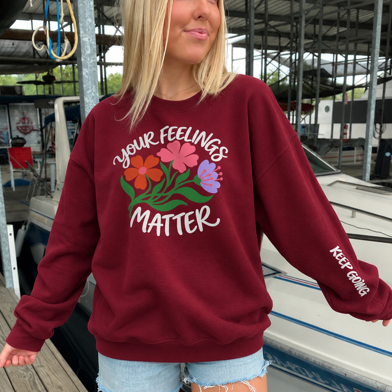 Feelings Matter Sweater - Burgundy