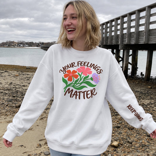 Feelings Matter Sweater - White