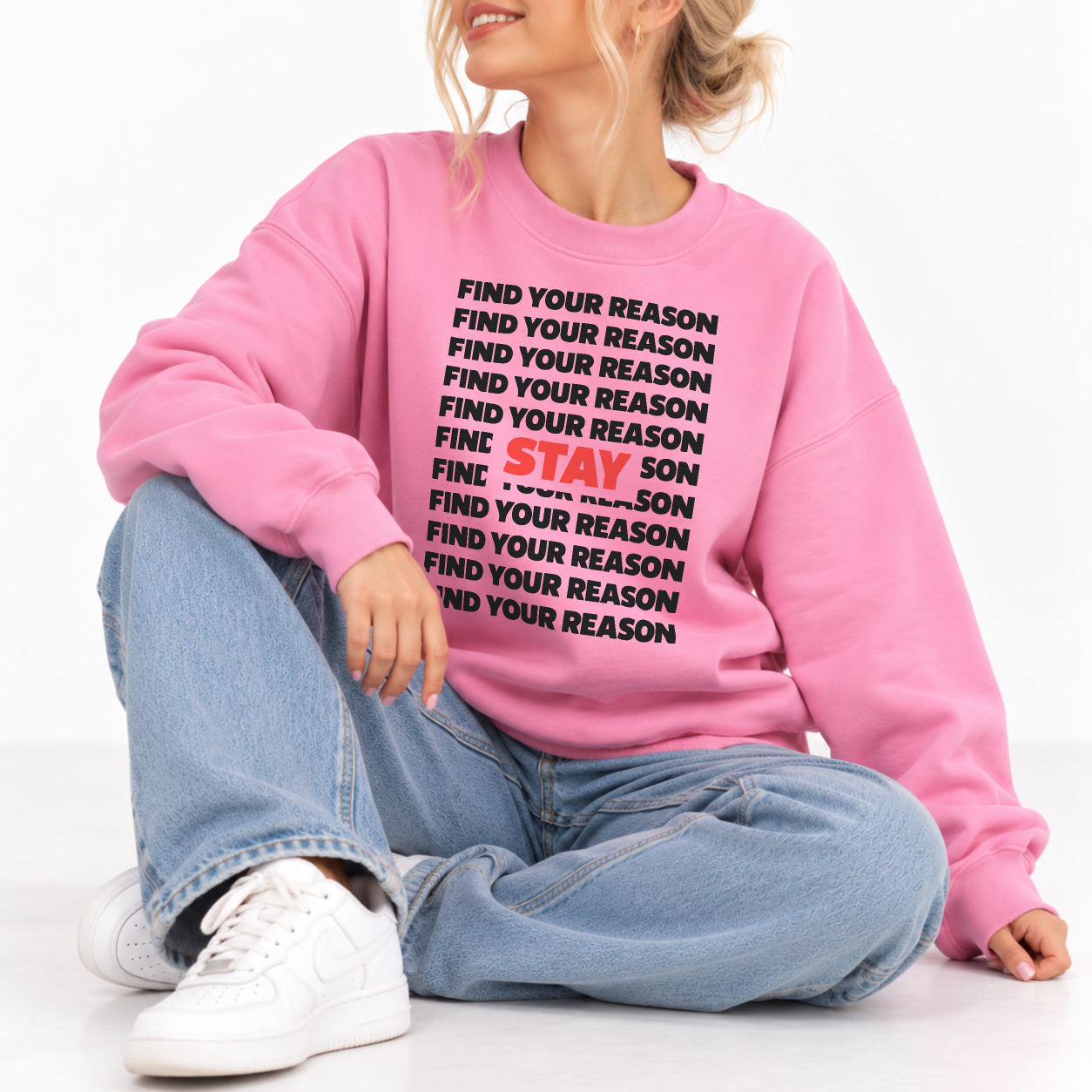 Find Your Reason Sweater - Bubblegum
