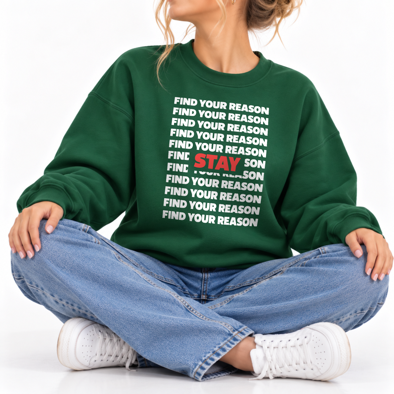 Find Your Reason Sweater - Forest Green