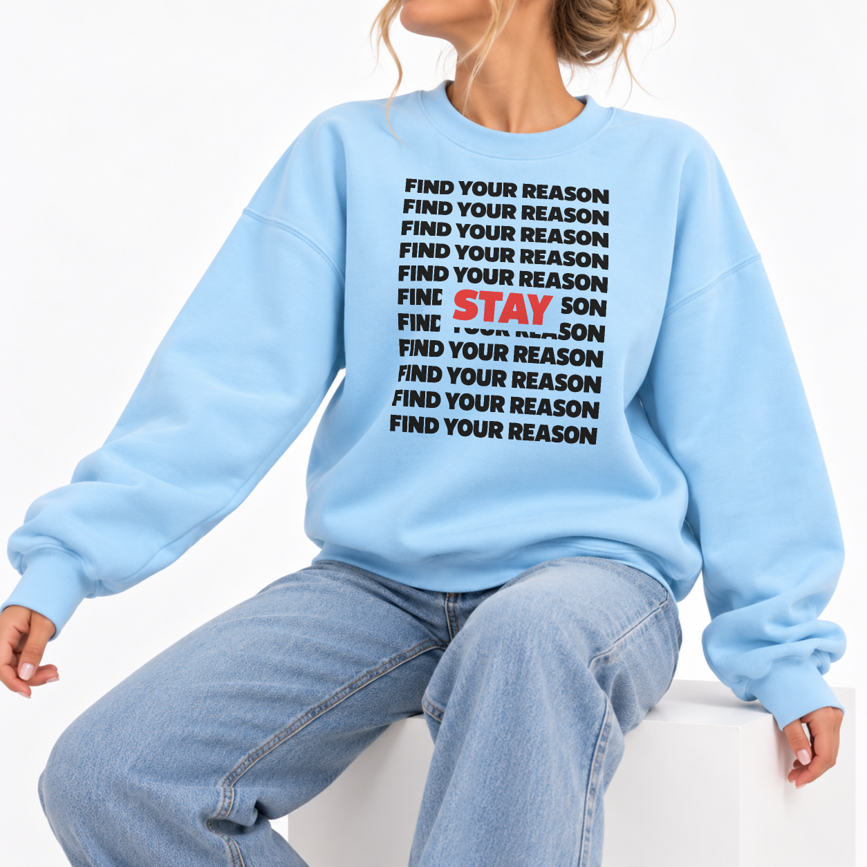 Find Your Reason Sweater - Sky Blue