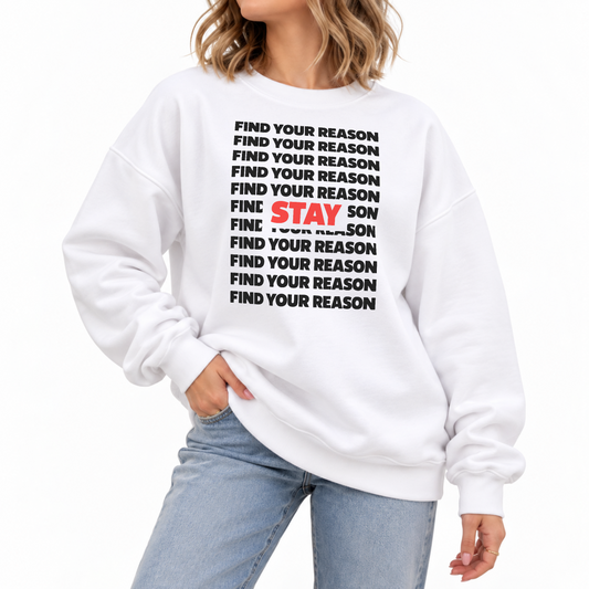 Find Your Reason Sweater - White