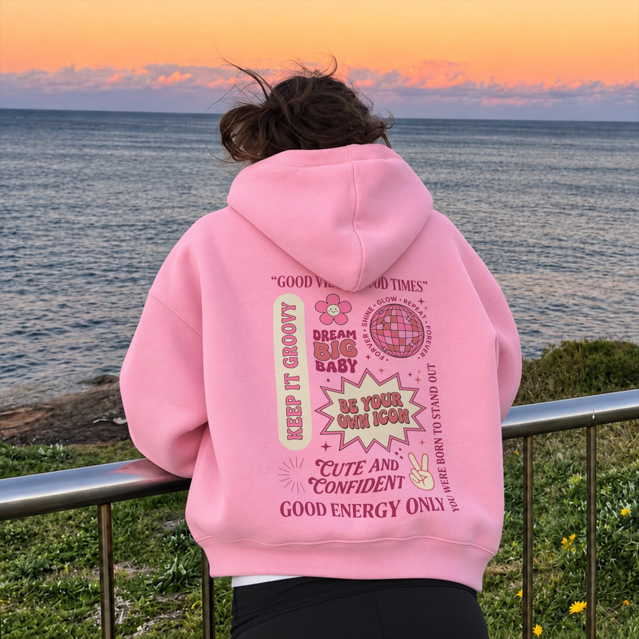Good Energy Only Hoodie - Bubblegum