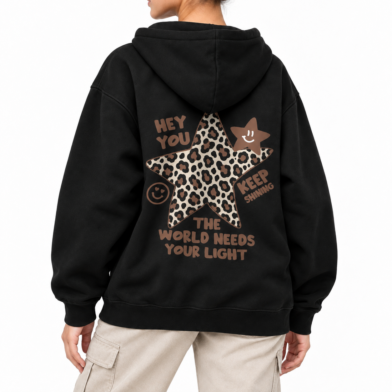 Hey You Zip Hoodie - Black