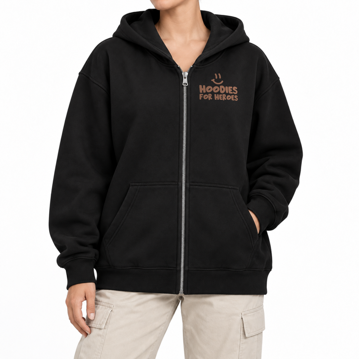Hey You Zip Hoodie - Black