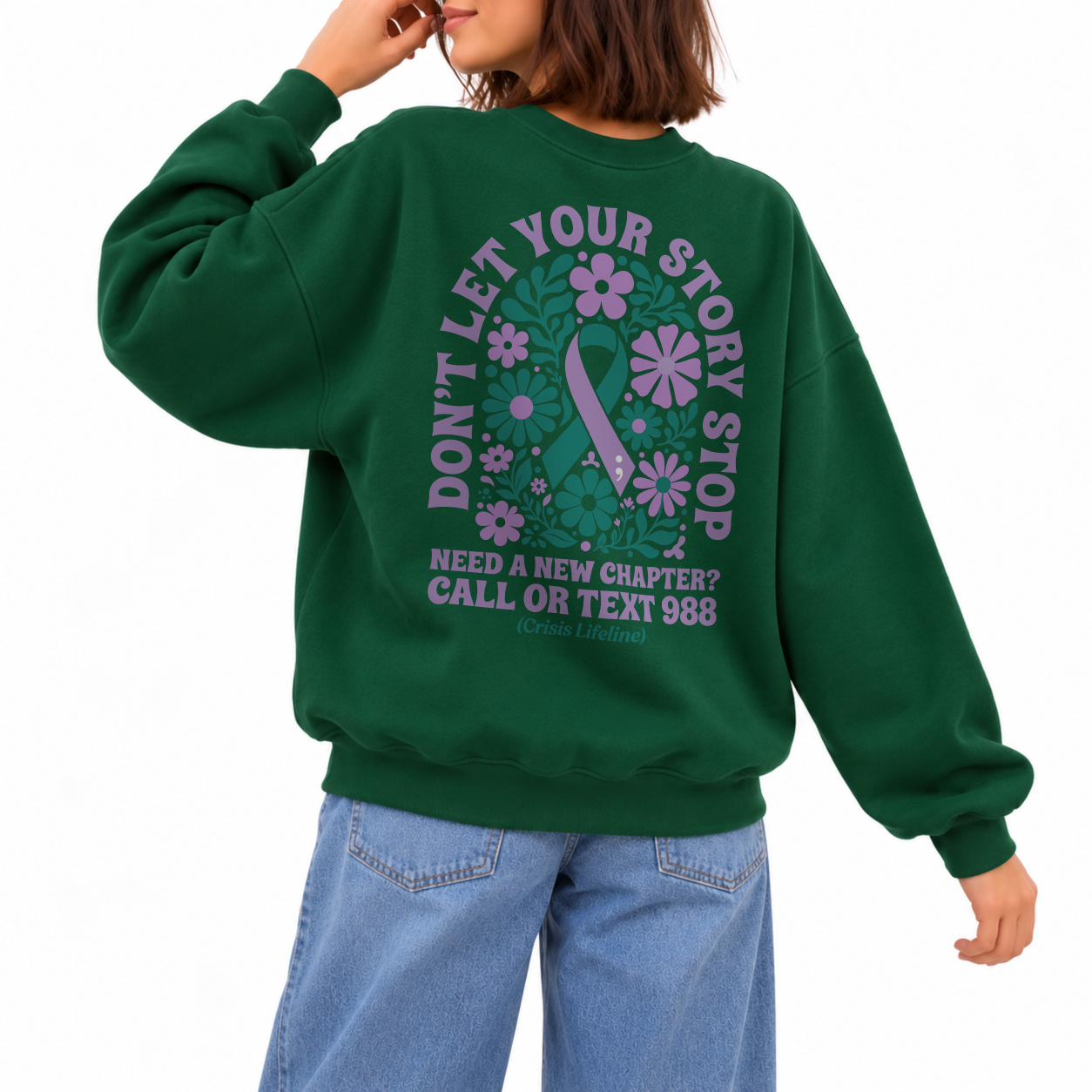 Keep Writing Sweater - Forest Green