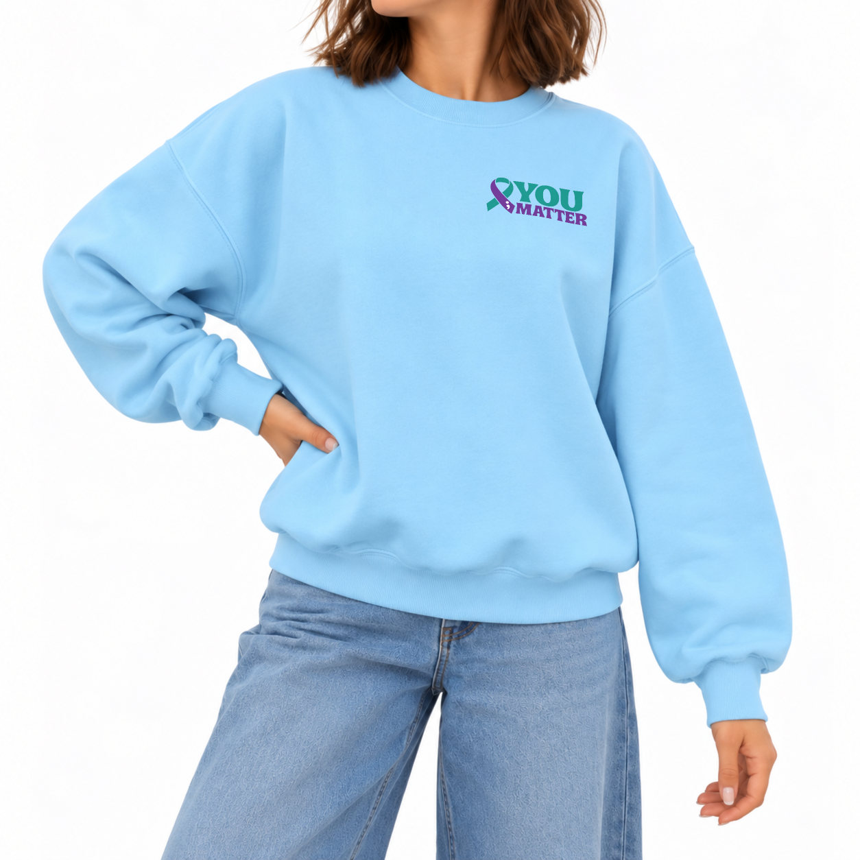 Keep Writing Sweater - Sky Blue