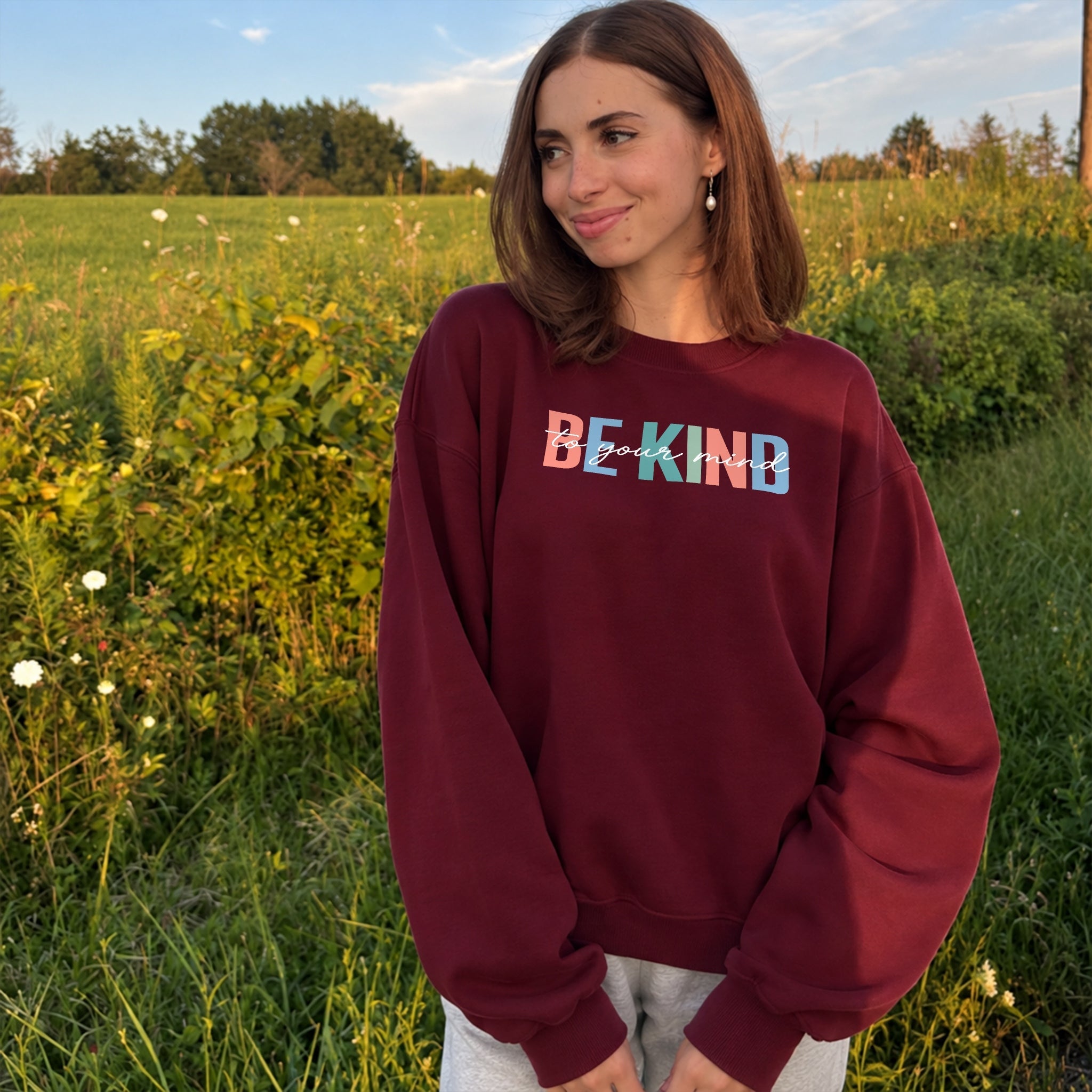 Kind Mind Sweater - Burgundy