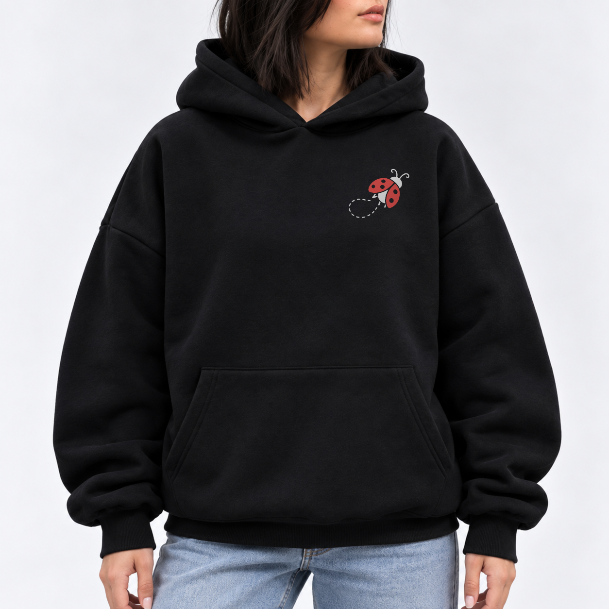 Ladybug Check-In Hoodie - Black