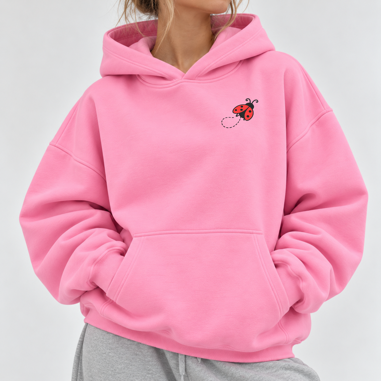 Ladybug Check-In Hoodie - Bubblegum
