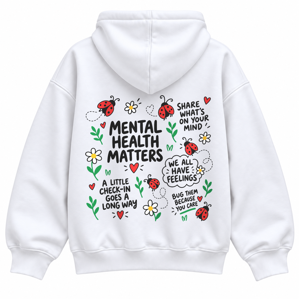 Ladybug Check-In Hoodie - White