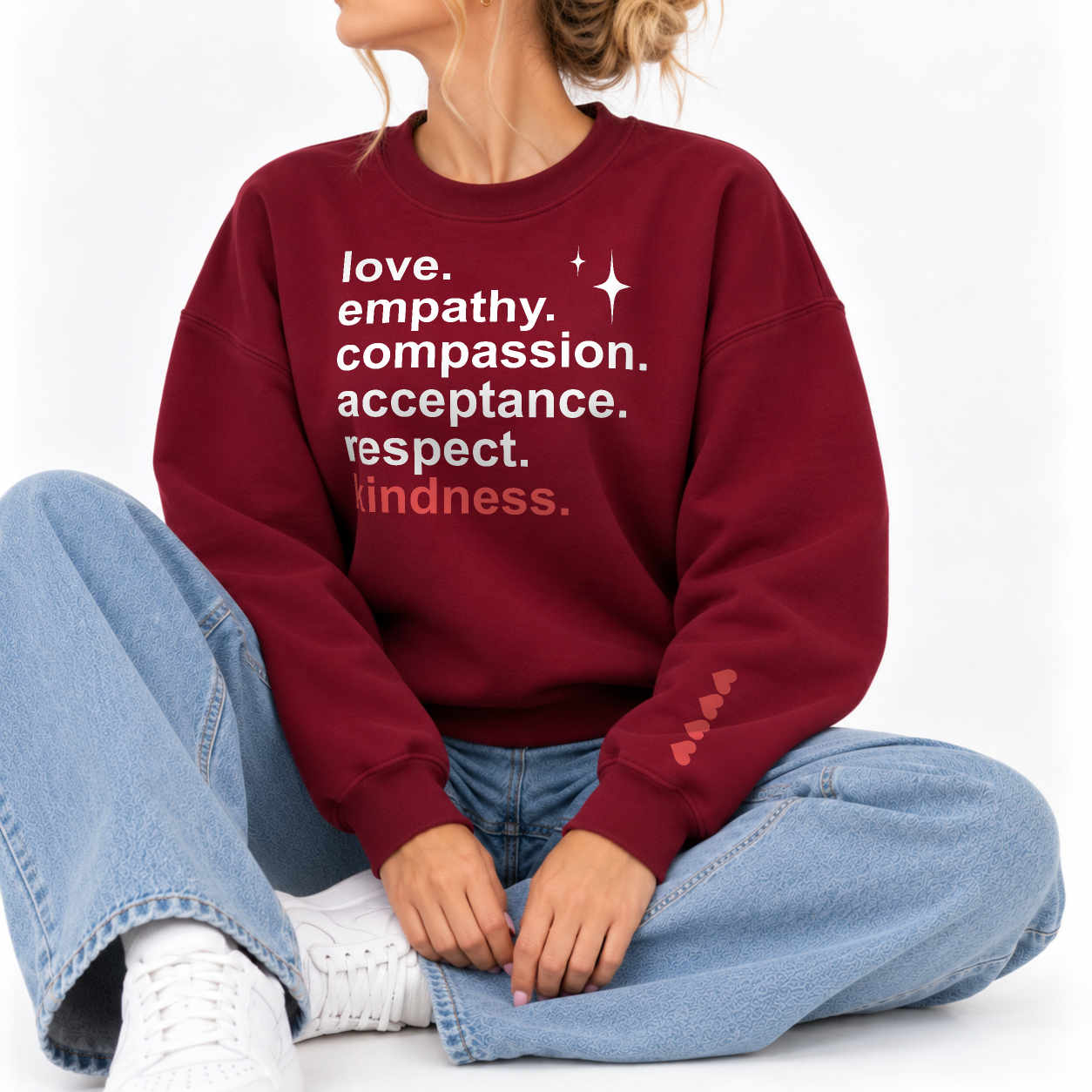 Lead With Love Sweater - Burgundy