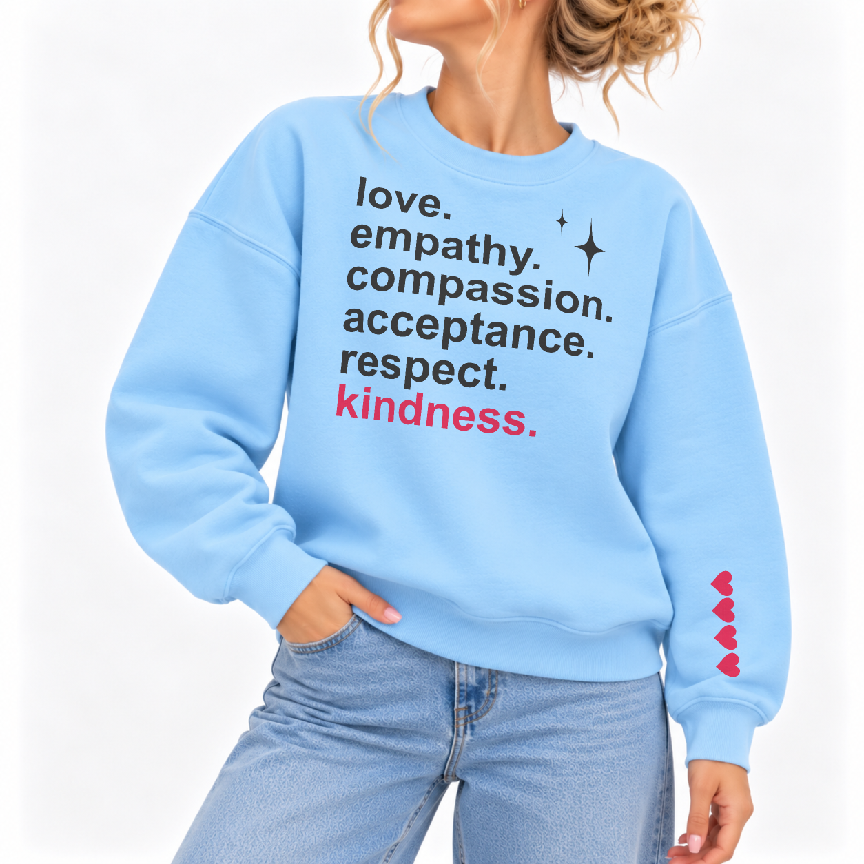 Lead With Love Sweater - Sky Blue