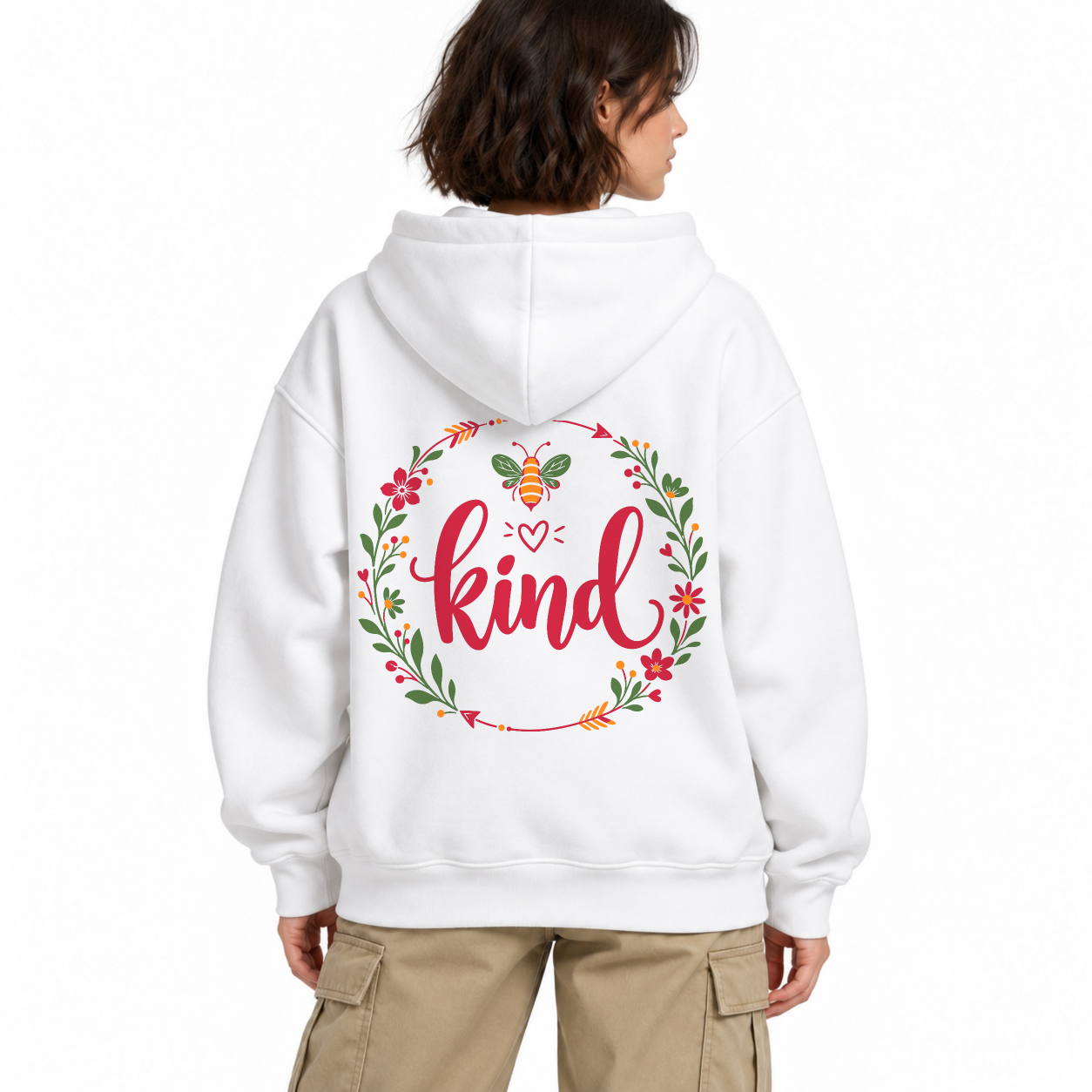 Little Bee Zip Hoodie - White