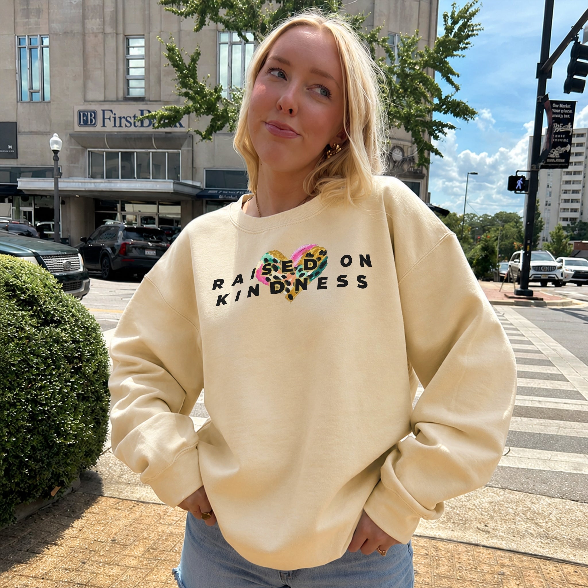 Raised On Kindness Sweater - Warm Sand
