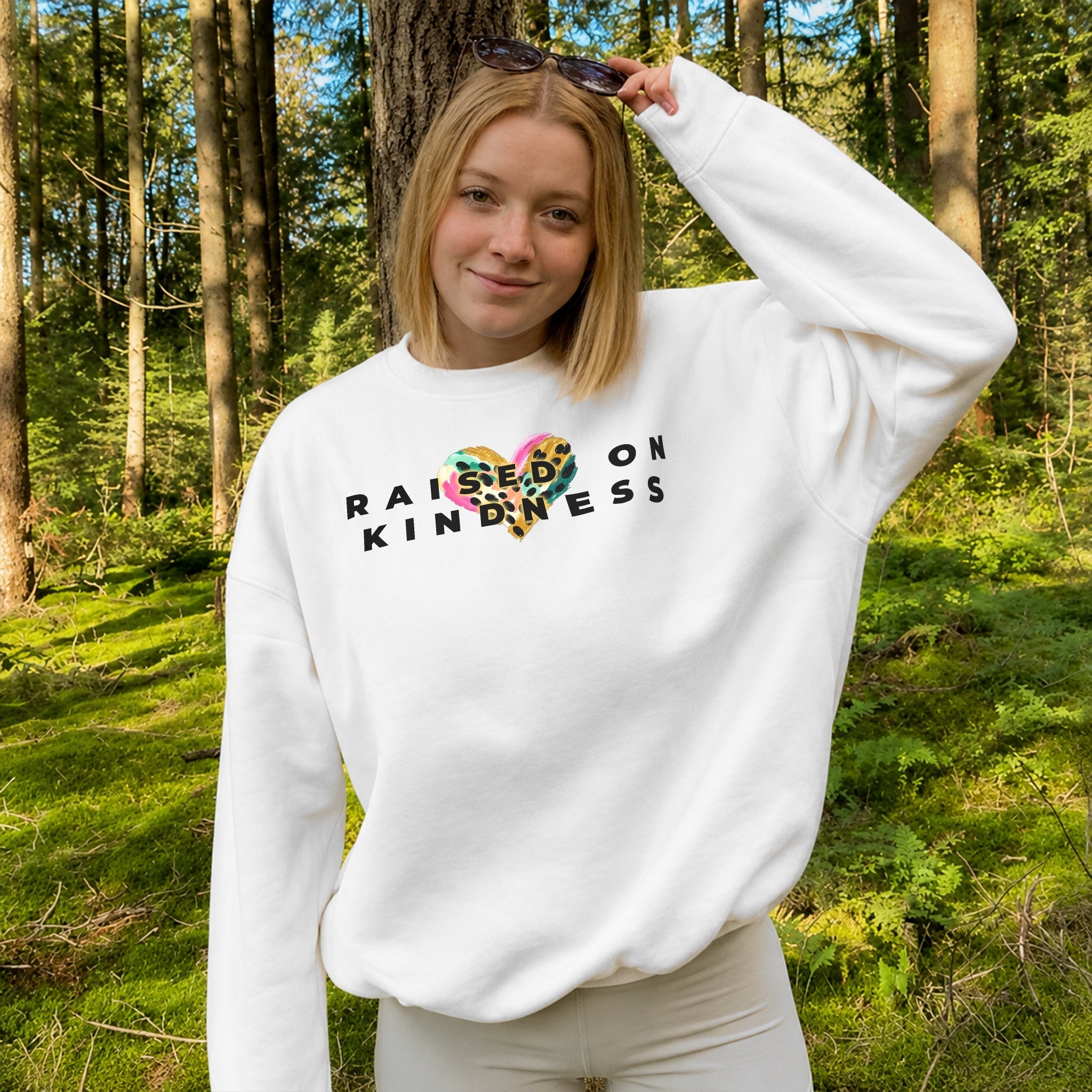 Raised On Kindness Sweater - White