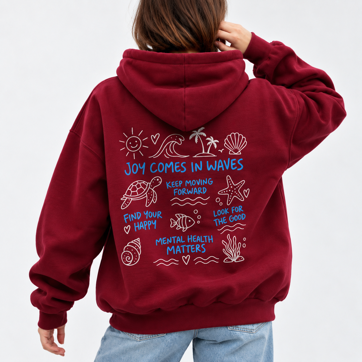 Ride The Wave Hoodie - Burgundy