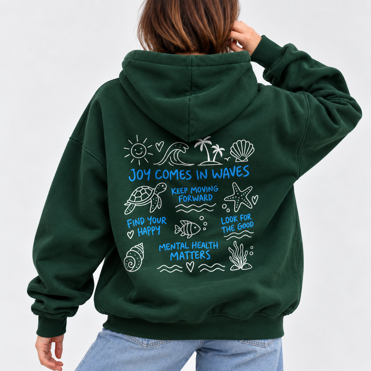 Ride The Wave Hoodie - Forest Green