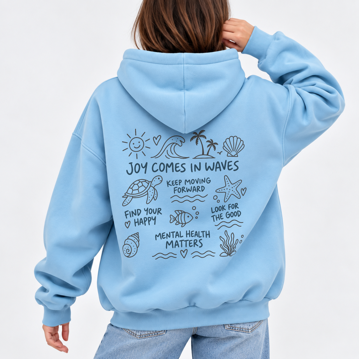 Ride The Wave Hoodie - Sky Blue