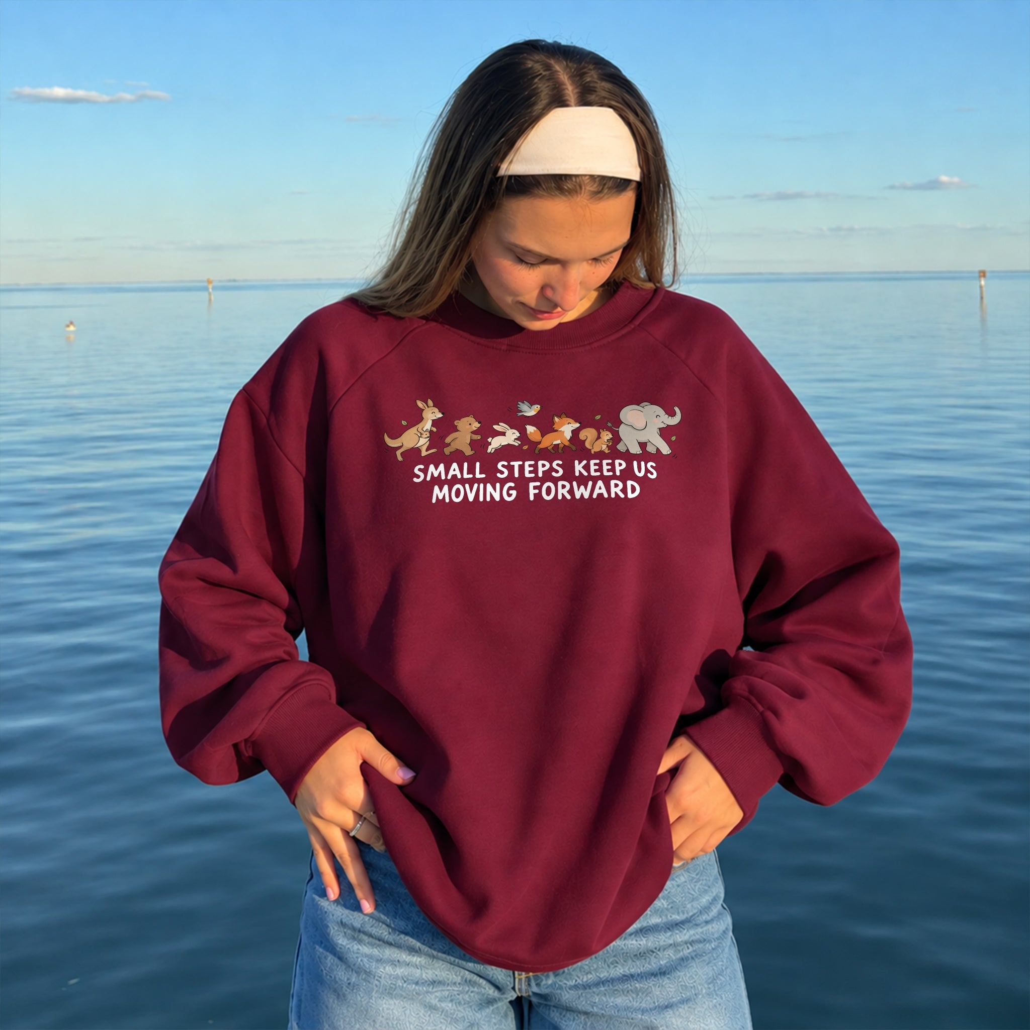 Small Steps Sweater - Burgundy