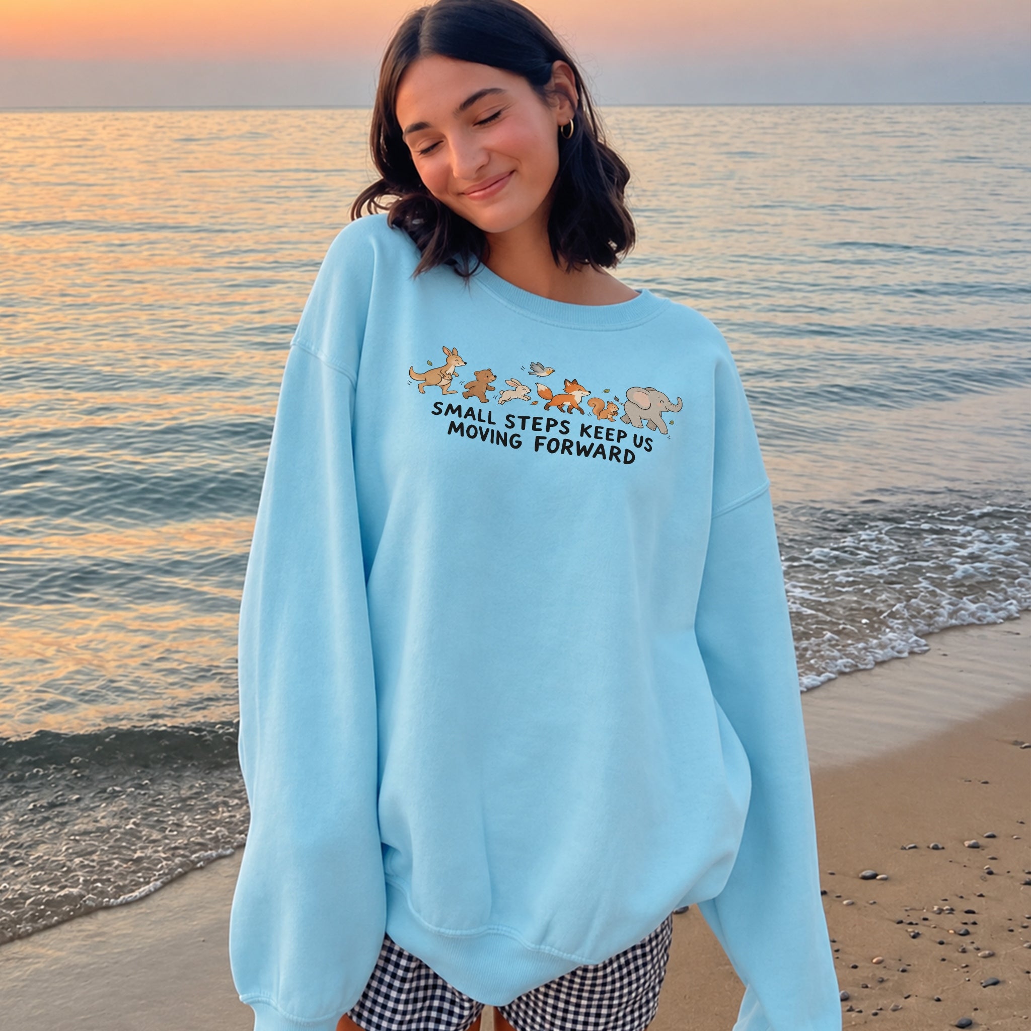 Small Steps Sweater - Sky Blue