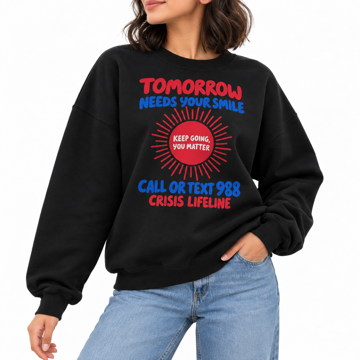 Smile Tomorrow Sweater - Black