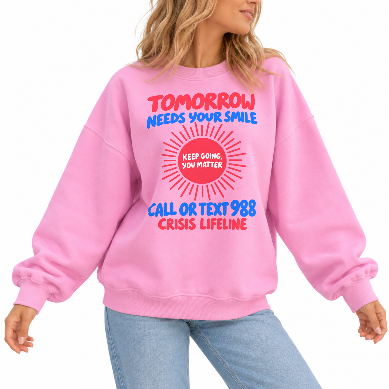 Smile Tomorrow Sweater - Bubblegum