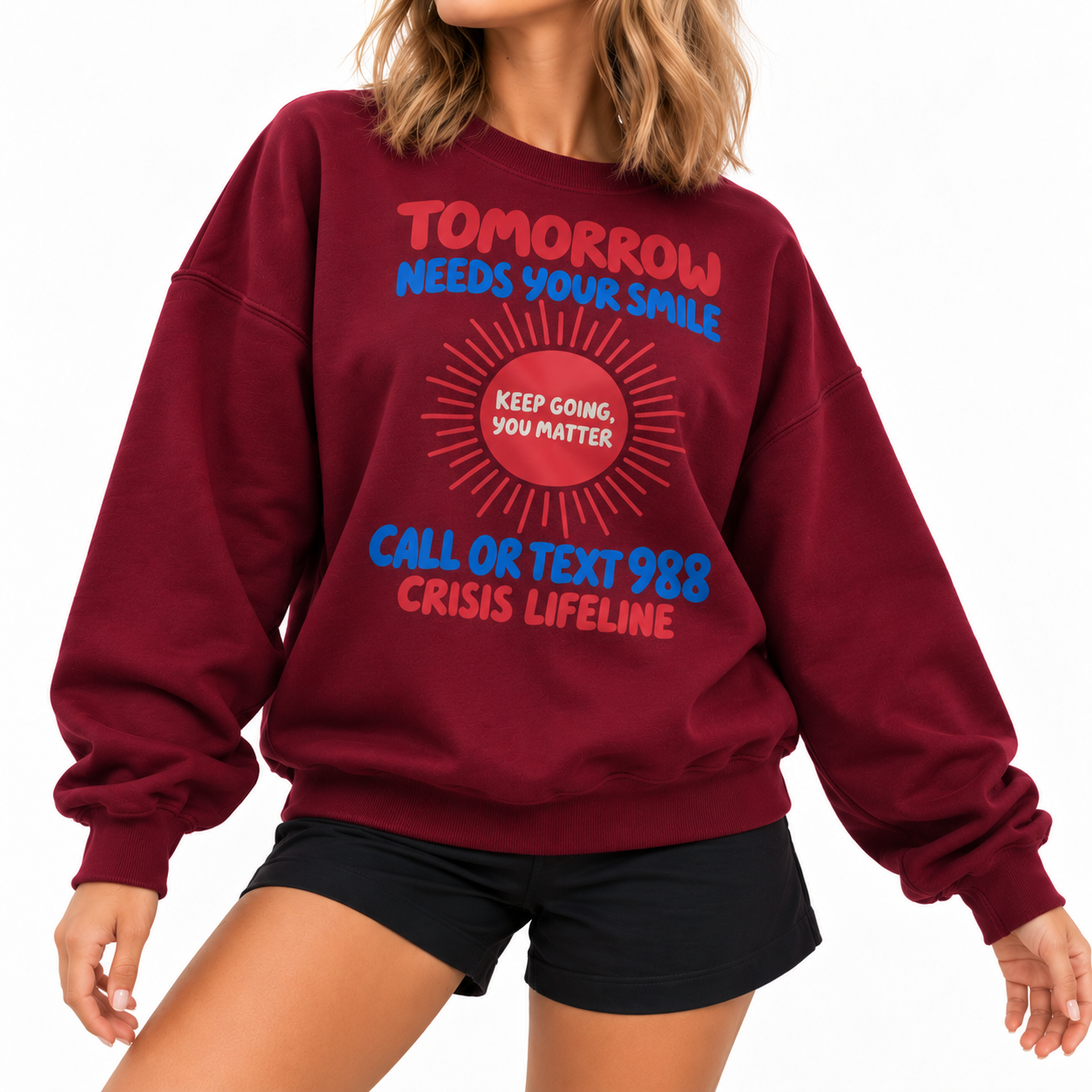 Smile Tomorrow Sweater - Burgundy