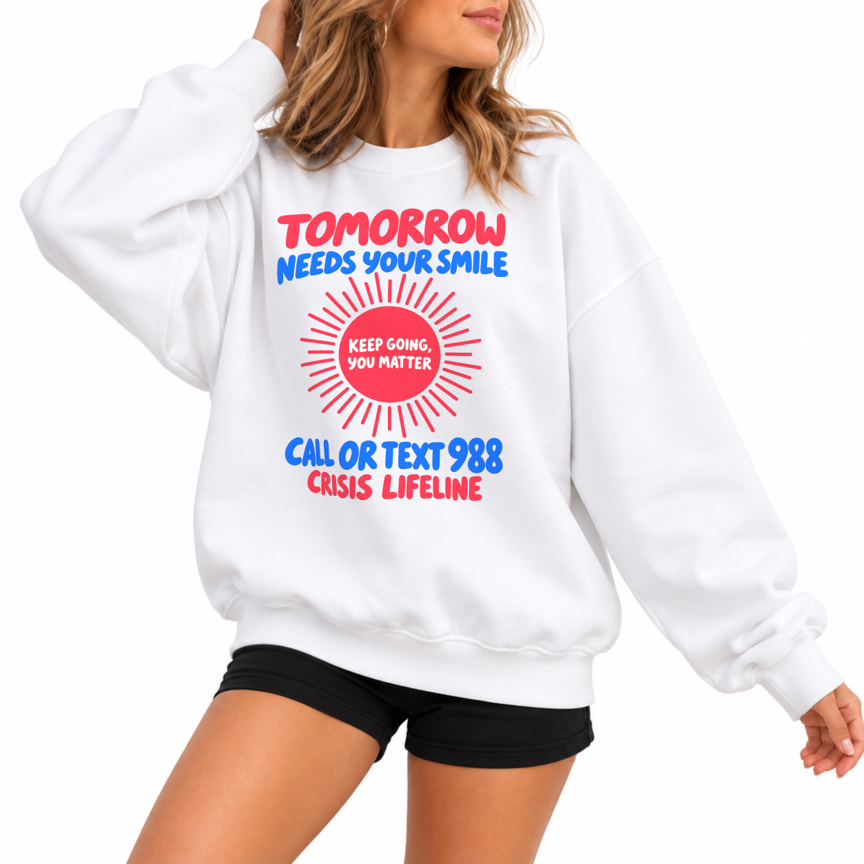 Smile Tomorrow Sweater - White