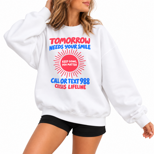 Smile Tomorrow Sweater - White