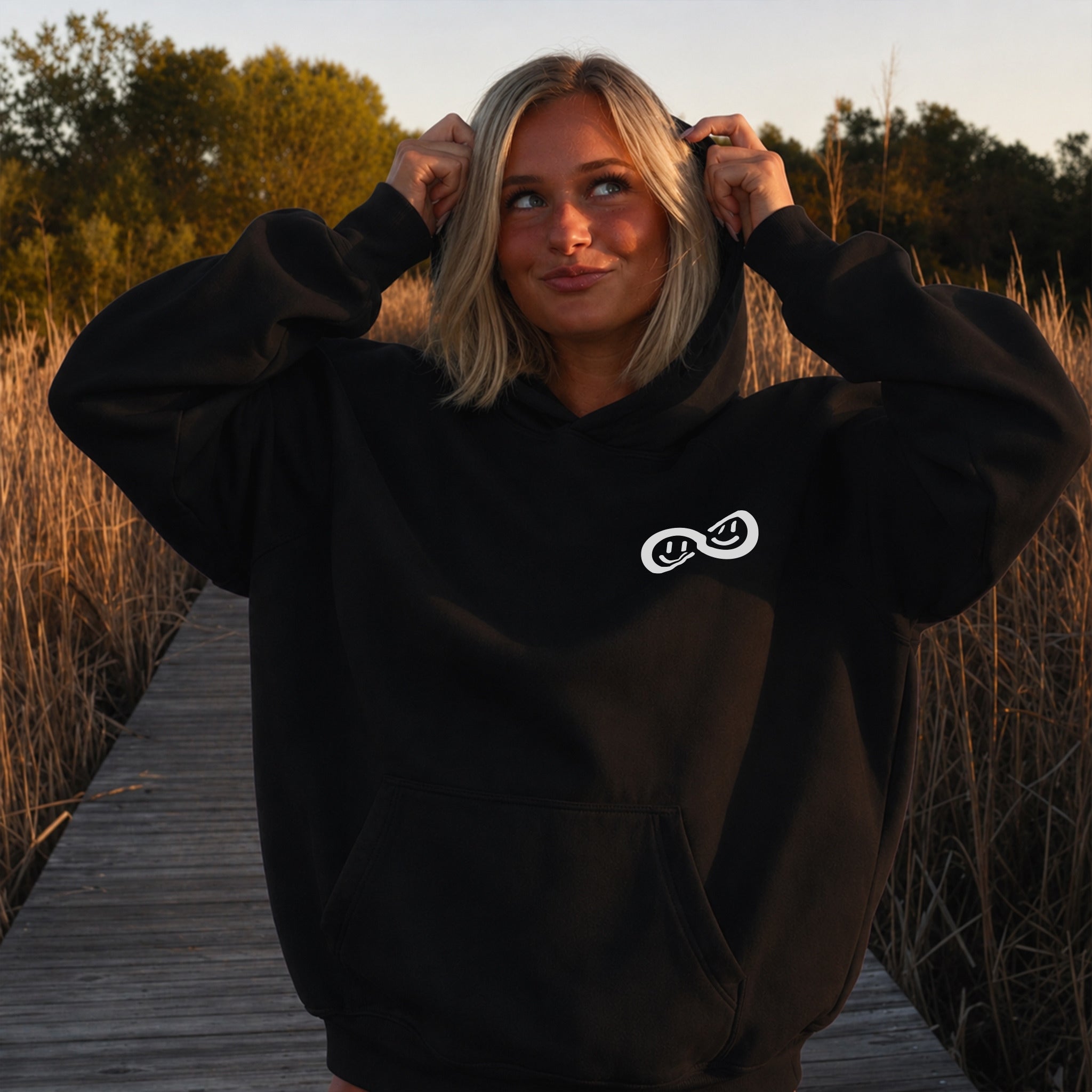 Someone Is Glad Hoodie - Black