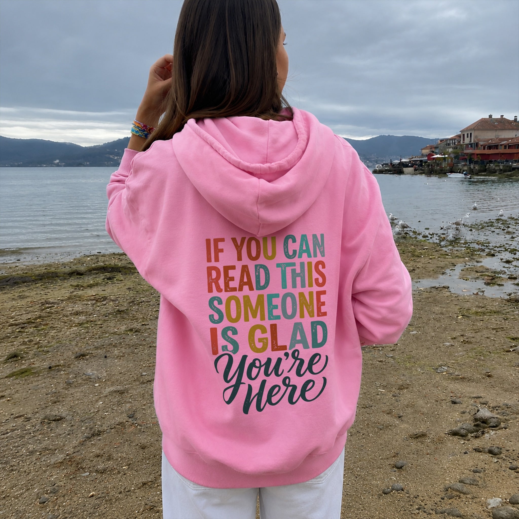 Someone Is Glad Hoodie - Bubblegum
