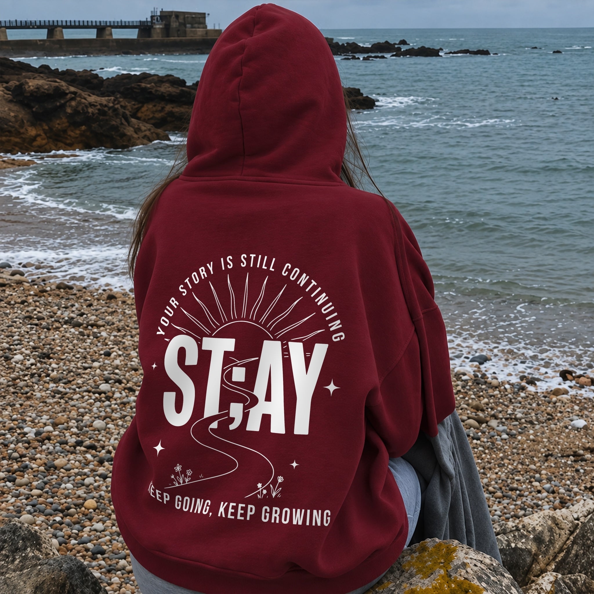 Still Continuing Hoodie - Burgundy