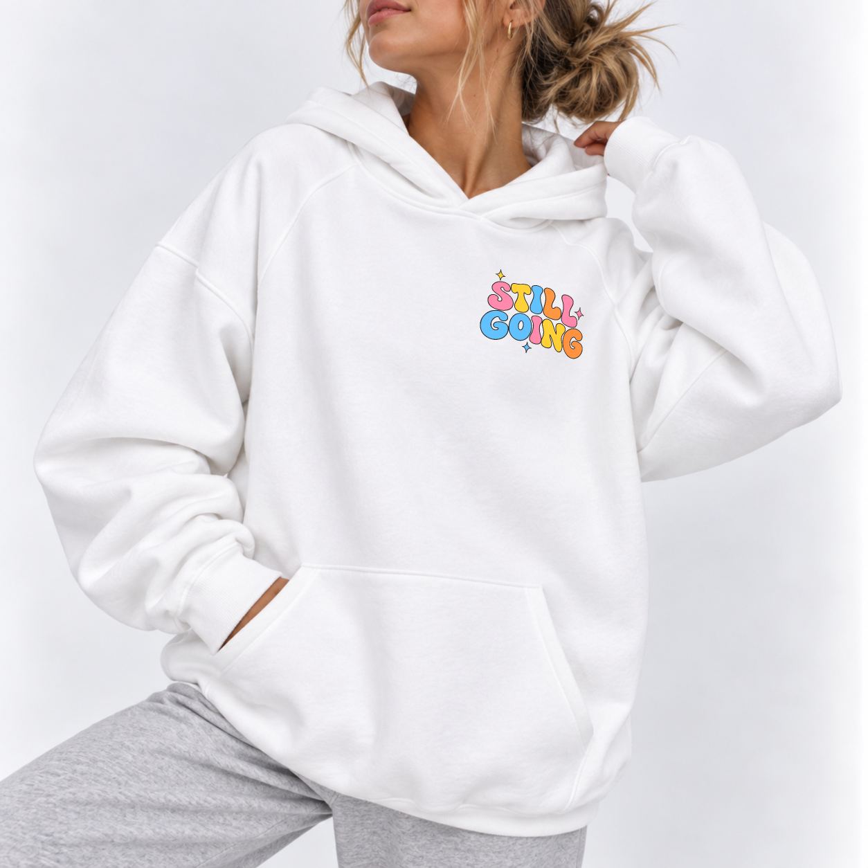 Still Going Hoodie - White