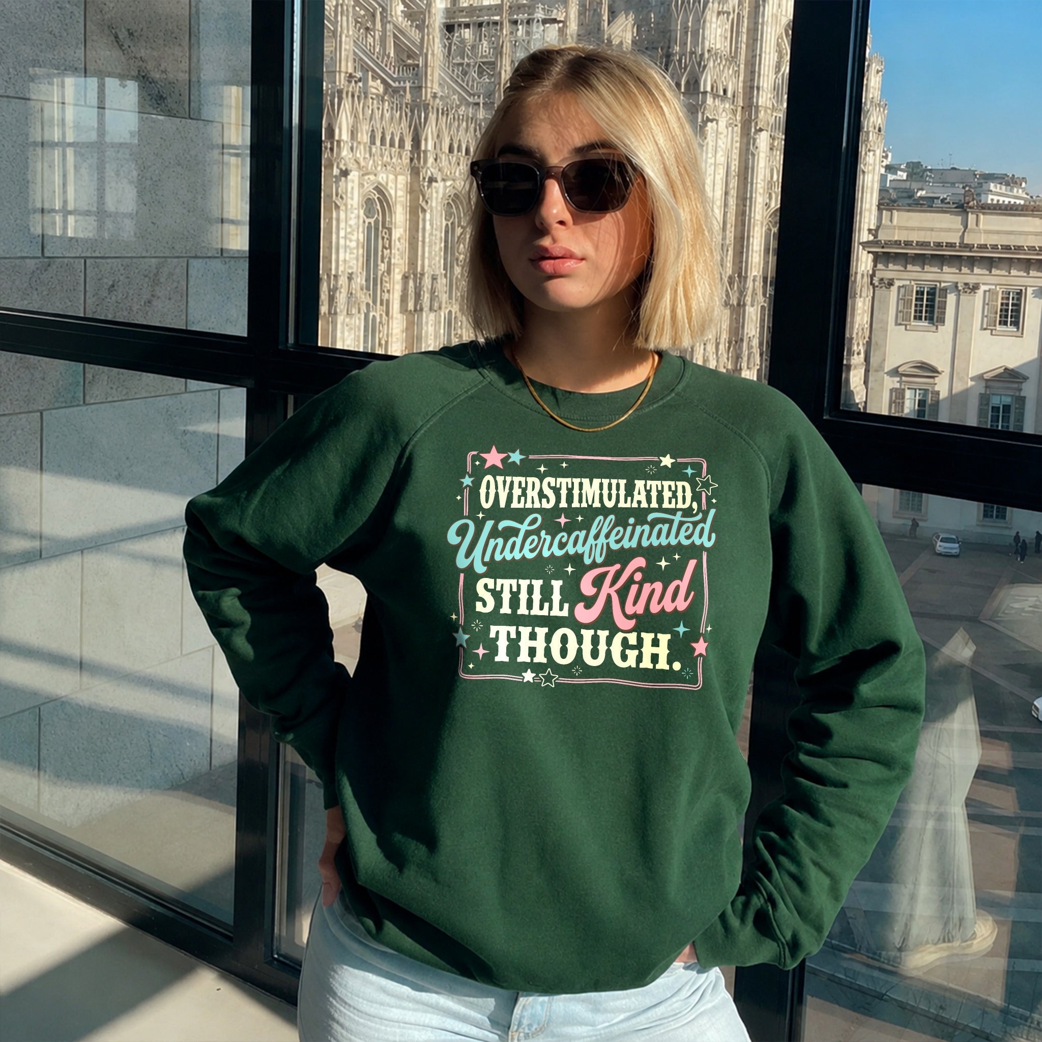 Still Kind Though Sweater - Forest Green