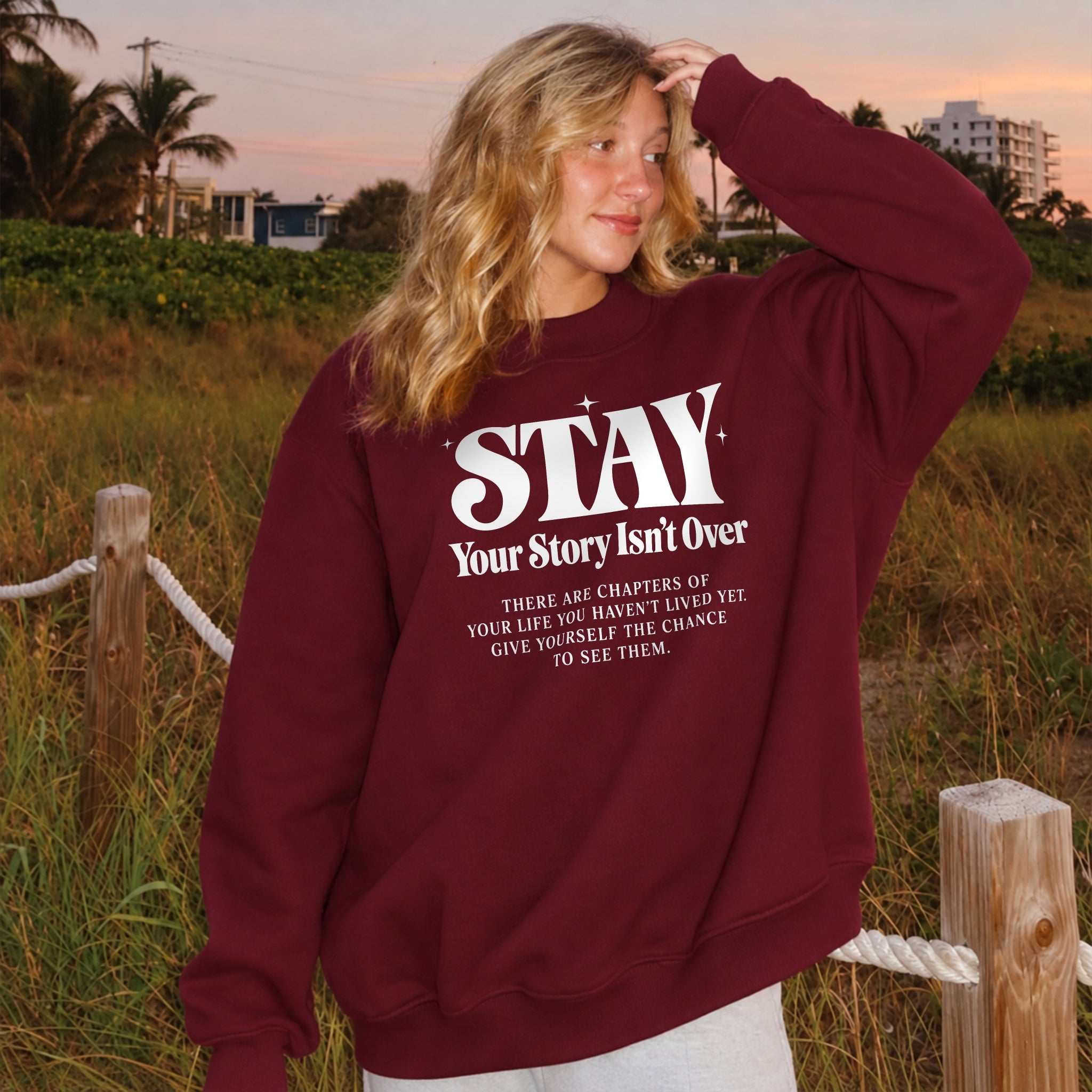 Story Isn't Over Sweater - Burgundy