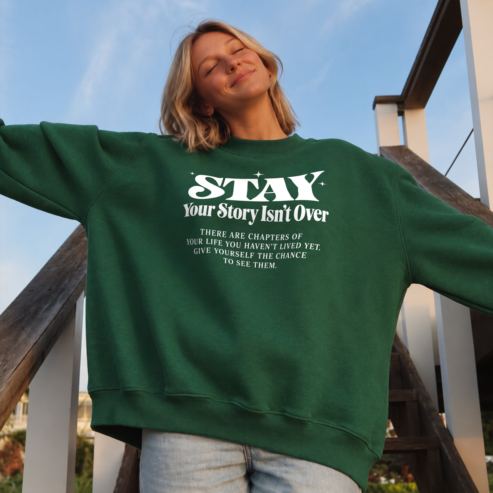 Story Isn't Over Sweater - Forest Green
