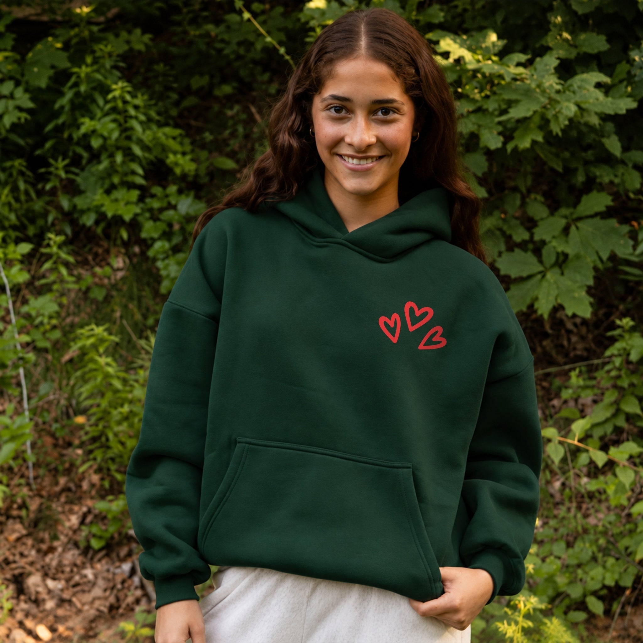 Strawberry Strong Hoodie - Forest Green