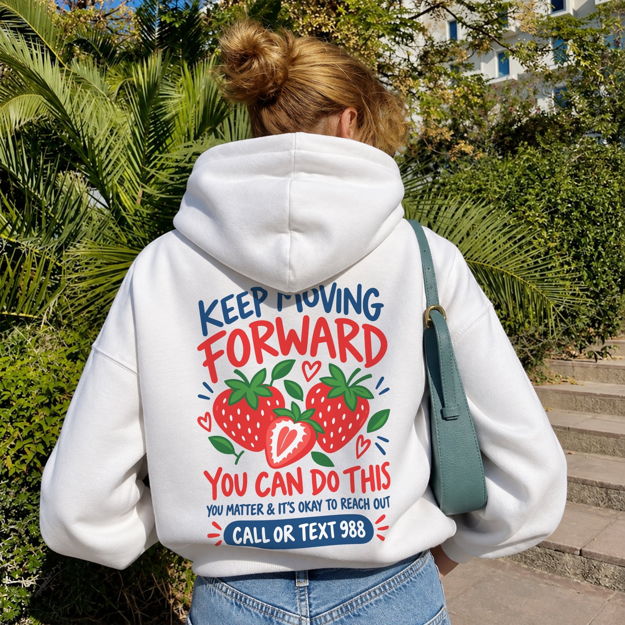 Strawberry Strong Hoodie - White
