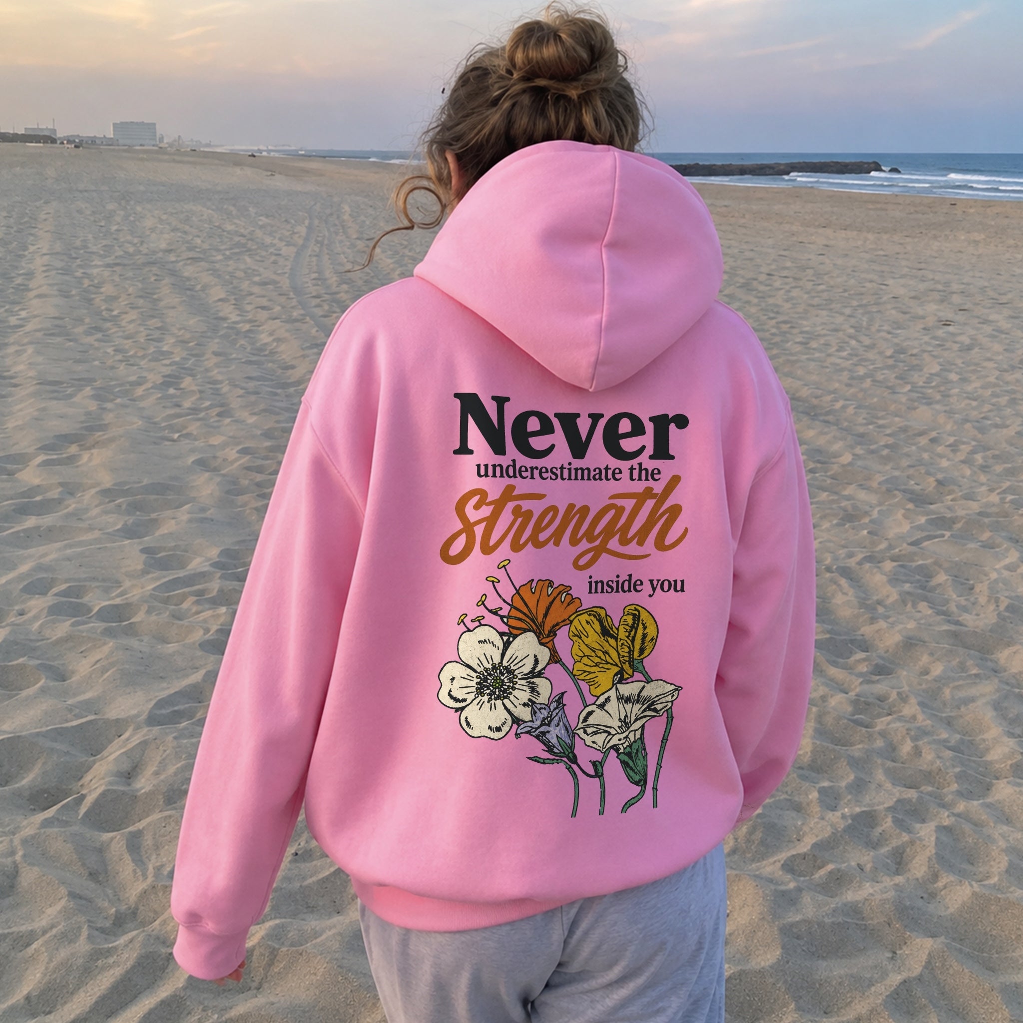 Strength Inside Hoodie - Bubblegum