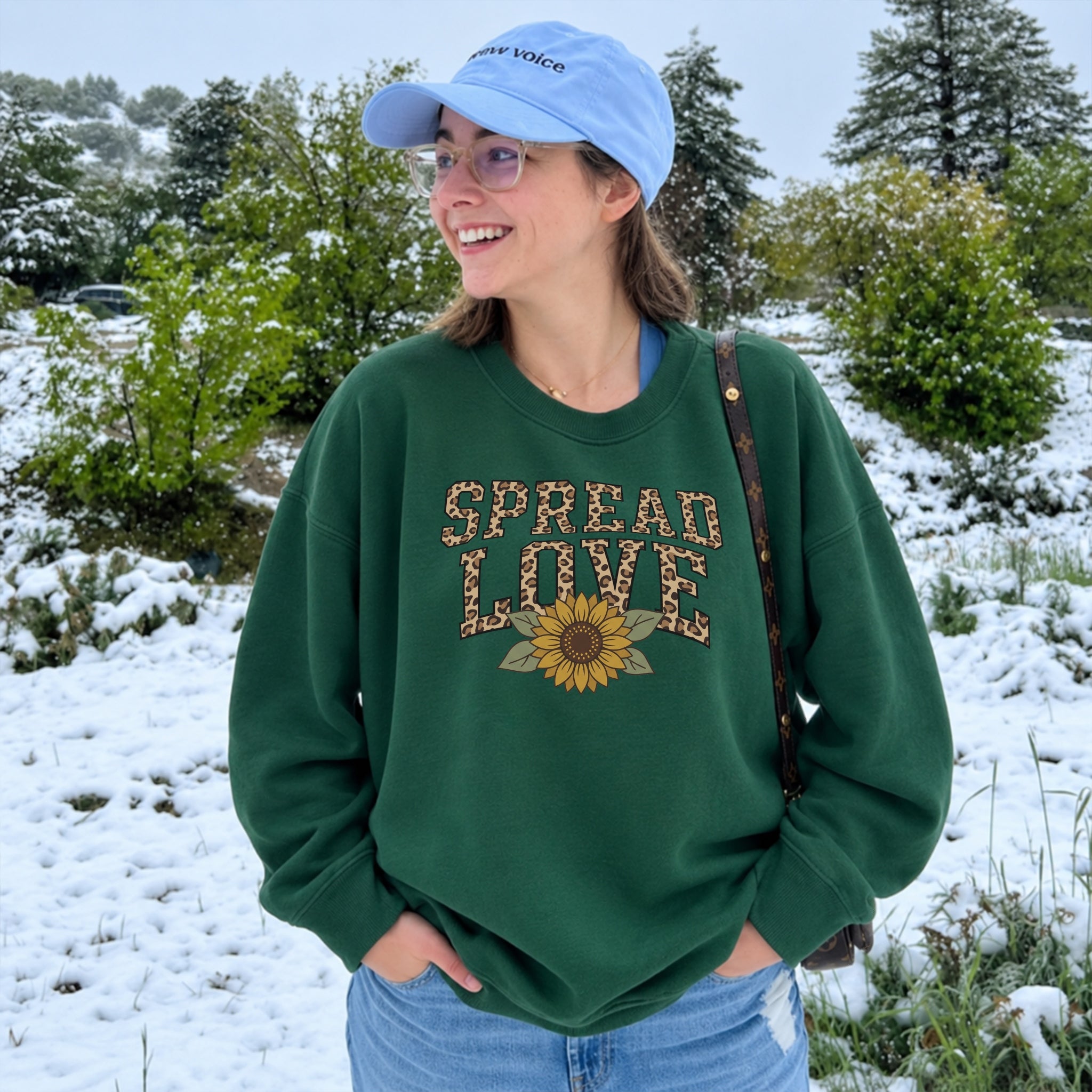 Sunflower Love Sweater - Forest Green